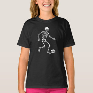 Skeleton playing football sport T-Shirt