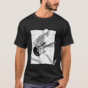 skeleton playing guitar Acoustic Classical Hallow T-Shirt