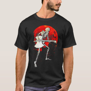 Skeleton Playing Guitar Electric Acoustic Hallowee T-Shirt