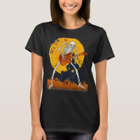Skeleton Playing Guitar Electric Acoustic Hallowee
