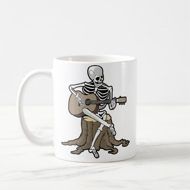 Skeleton Playing Guitar Halloween Acoustic Boys Gr Coffee Mug (Left)