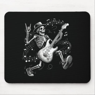 Skeleton Playing Guitar Music Gifts For Men Women Mouse Mat