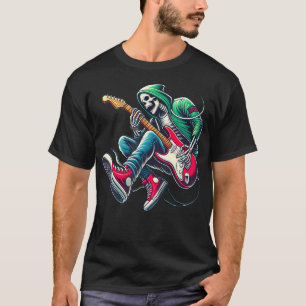 Skeleton Playing Guitar - Rock And Roll Graphic Ba T-Shirt