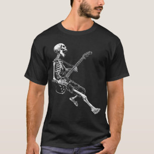 Skeleton playing Guitar Rock And Roll Rock On men  T-Shirt