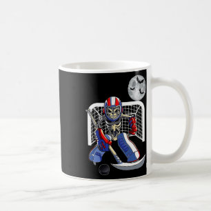 Skeleton Playing Ice Hockey Happy Halloween Day Bo Coffee Mug