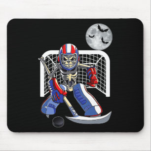 Skeleton Playing Ice Hockey Happy Halloween Day Bo Mouse Mat