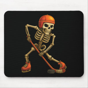 Skeleton Playing Ice Hockey Player Halloween Costu Mouse Mat