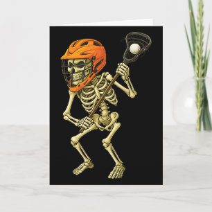 Skeleton Playing Lacrosse Funny Lacrosse Players H Card