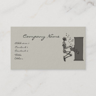 Skeleton Playing Piano Music Funny Business Card