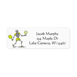 Skeleton Playing Pickleball Funny