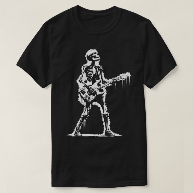 skeleton playing rock T-Shirt (Design Front)