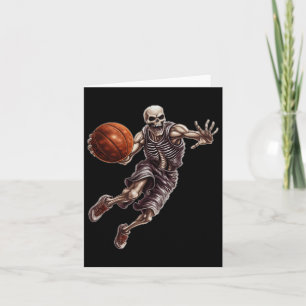 Skeleton Playing Sketll Cool Funny Halloween 1  Card