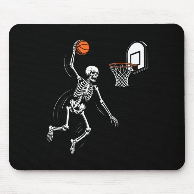 Skeleton Playing Sketll Funny Halloween Men Boy Ki Mouse Mat (Front)