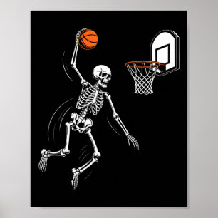 Skeleton Playing Sketll Funny Halloween Men Boy Ki Poster
