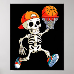 Skeleton Playing Sketll Halloween Costume Funny Me Poster