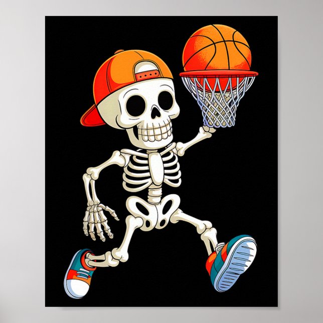 Skeleton Playing Sketll Halloween Costume Funny Me Poster (Front)