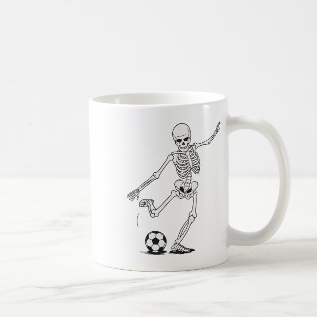 Skeleton Playing Soccer  Coffee Mug (Right)