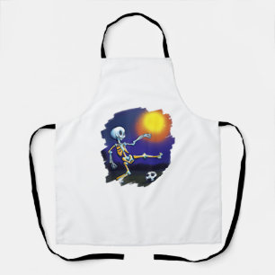Skeleton Playing Soccer Funny Halloween Soccer  Apron