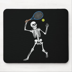 Skeleton Playing Tennis Lovers Spooky Halloween Pl Mouse Mat