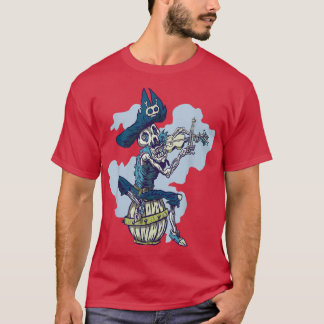 Skeleton Playing Violin Pirate Musical Instrument T-Shirt