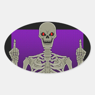 Skeleton Poker Flip Oval Sticker