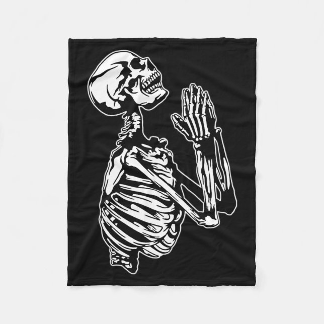 Skeleton Praying Performance Fleece Blanket (Front)