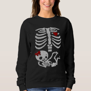 Skeleton Pregnancy Announcement Baby Girl XRay Hal Sweatshirt