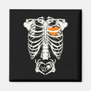 Skeleton Pregnancy Announcement New Mum Halloween Magnet