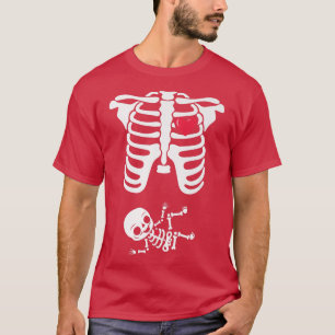 Skeleton Pregnancy Announcement Tee XRay Halloween