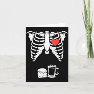 Skeleton Pregnancy Burger Beer Shirt Xray Card