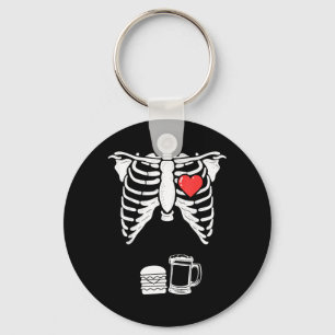 Skeleton Pregnancy Burger Beer Shirt Xray Key Ring