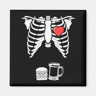 Skeleton Pregnancy Burger Beer Shirt Xray Magnet