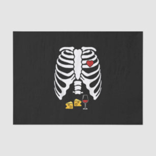 Skeleton Pregnancy Cheese Wine X-ray Halloween Tissue Paper