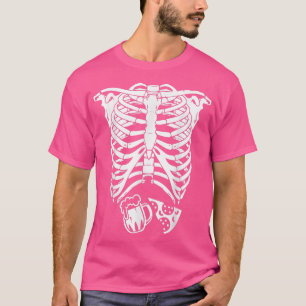 Skeleton Pregnancy Pizza Beer XRay Halloween  T-Shirt