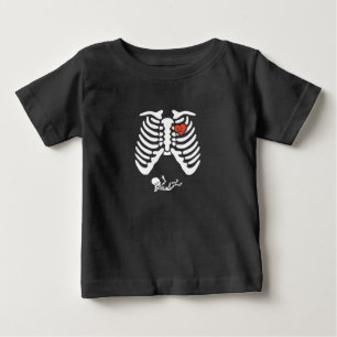 Skeleton pregnancy spooky Halloween pumpkin baby B T-Shirt