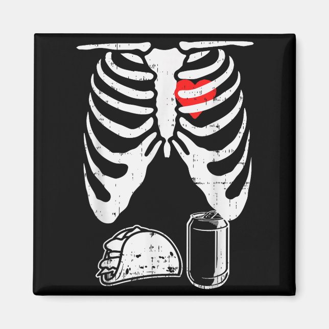 Skeleton Pregnancy Taco Beer Xray Halloween Soon D Magnet (Front)