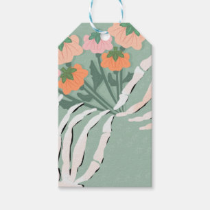 Skeleton Pumpkin Bouquet Halloween  Gift Tags