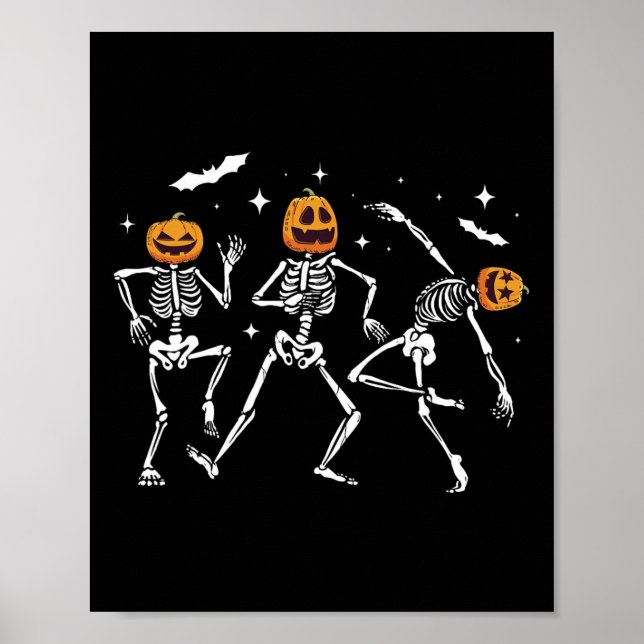 Skeleton Pumpkin Halloween  Poster (Front)