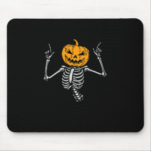 Skeleton Pumpkin Rocket Halloween Spooky Men Women Mouse Mat