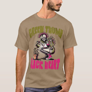 Skeleton Punk Rock Gardener Halloween Gardening 1  T-Shirt