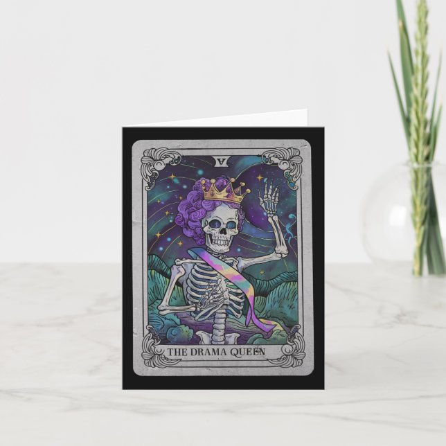 Skeleton Queen Tarot Card Gothic Witchy Halloween  (Front)