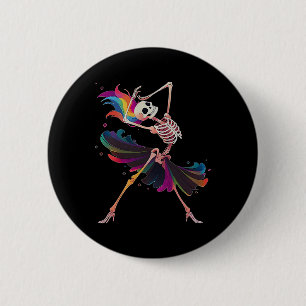 Skeleton Rainbow Ballerina Halloween 6 Cm Round Badge