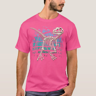 Skeleton Raptor Velociraptor Blue Jungle Dinosaur T-Shirt