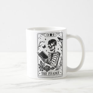 Skeleton Reading Book Lover Funny The Reader Tarot Coffee Mug