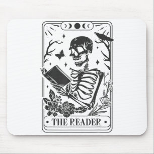 Skeleton Reading Book Lover Funny The Reader Tarot Mouse Mat
