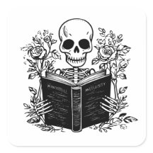 Skeleton reading romance book
