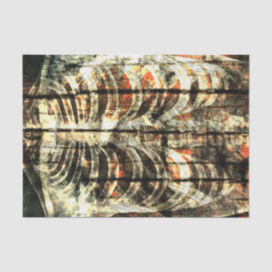 Skeleton Rib Cage Beige Black Orange Vintage Xray Tissue Paper