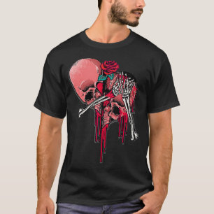 Skeleton Rib Cage Broken Heart Bloody Valentine's T-Shirt