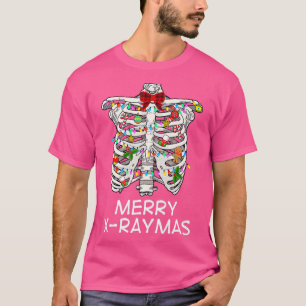 Skeleton Rib Cage Christmas Lights Merry XRaymas D T-Shirt
