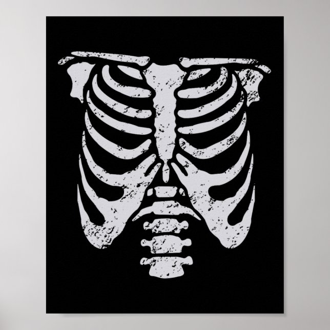 Skeleton Rib Cage Easy Halloween Costume Ribcage S Poster (Front)